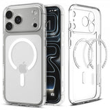 Spigen iPhone 17 Pro -suojakuori Ultra Hybrid MagFit Clear White