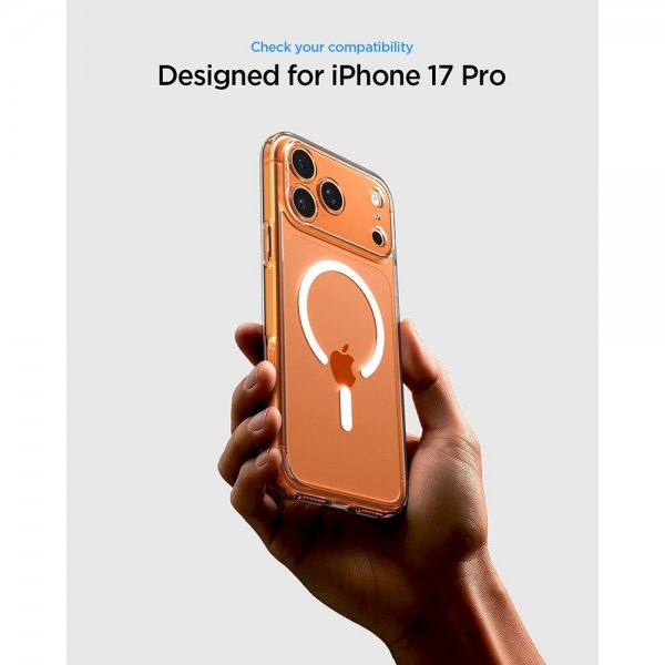 Spigen iPhone 17 Pro -suojakuori Ultra Hybrid MagFit Clear White