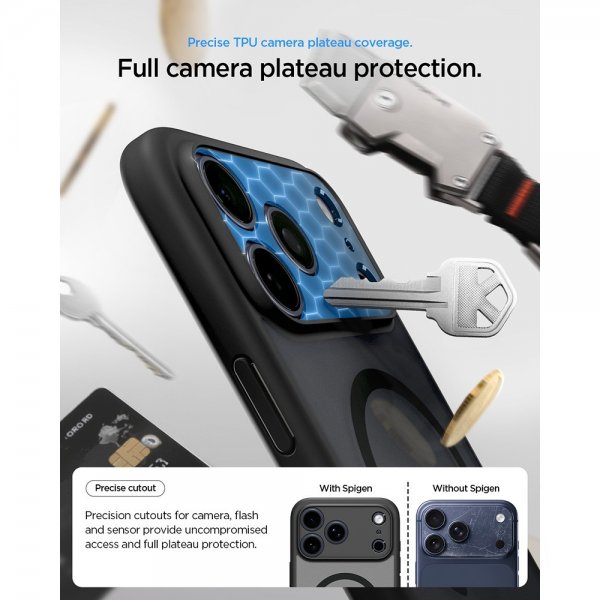 Spigen iPhone 17 Pro Ultra Hybrid MagFit Frost Black -suojakuori