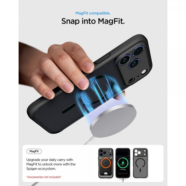 Spigen iPhone 17 Pro Ultra Hybrid MagFit Frost Black -suojakuori