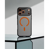 Spigen iPhone 17 Pro -suojakuori Ultra Hybrid MagFit Frost Black Orange