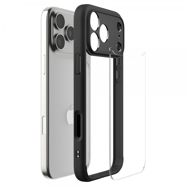 Spigen iPhone 17 Pro -suojakuori Ultra Hybrid Matte Black