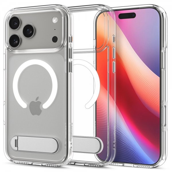 Spigen iPhone 17 Pro -suojakuori Ultra Hybrid S MagFit Clear White
