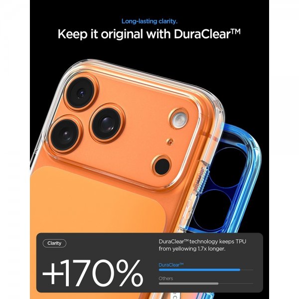 Spigen iPhone 17 Pro -kuori, Ultra Hybrid T MagFit, kiiltävä oranssi
