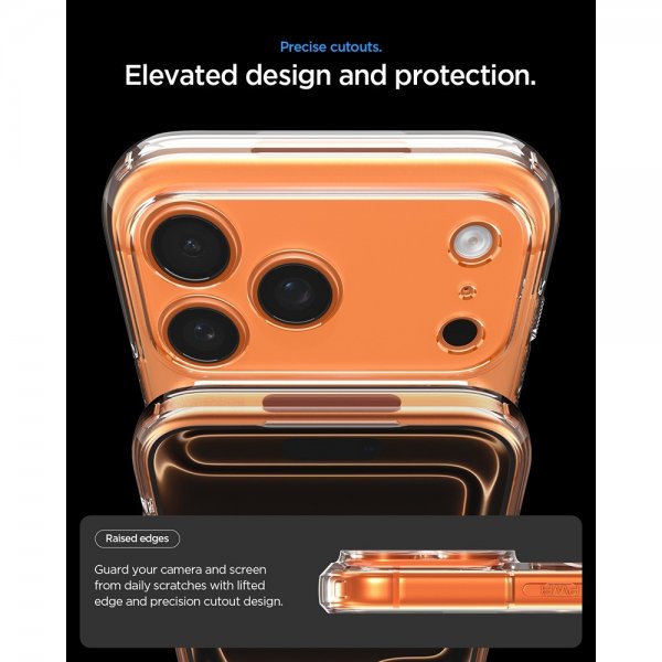 Spigen iPhone 17 Pro -kuori, Ultra Hybrid T MagFit, kiiltävä oranssi