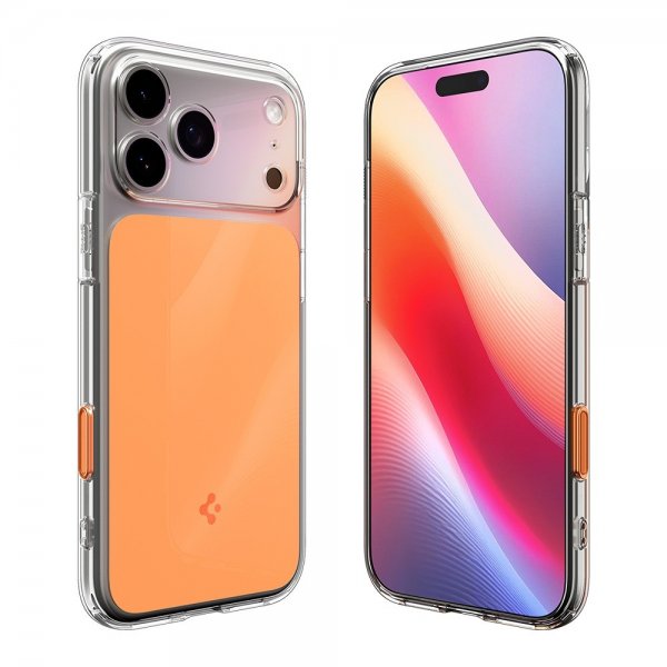 Spigen iPhone 17 Pro -kuori, Ultra Hybrid T MagFit, kiiltävä oranssi