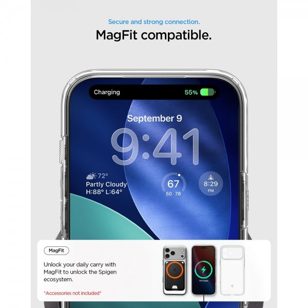 Spigen iPhone 17 Pro Ultra Hybrid T MagFit kiiltävä valkoinen suojakuori