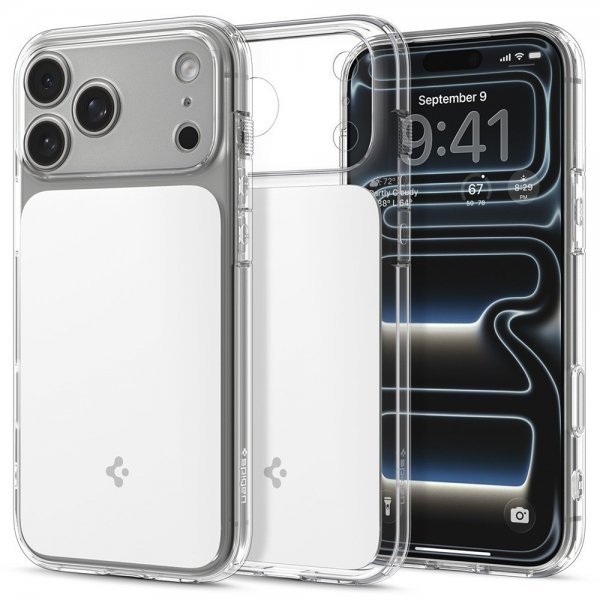 Spigen iPhone 17 Pro Ultra Hybrid T MagFit kiiltävä valkoinen suojakuori