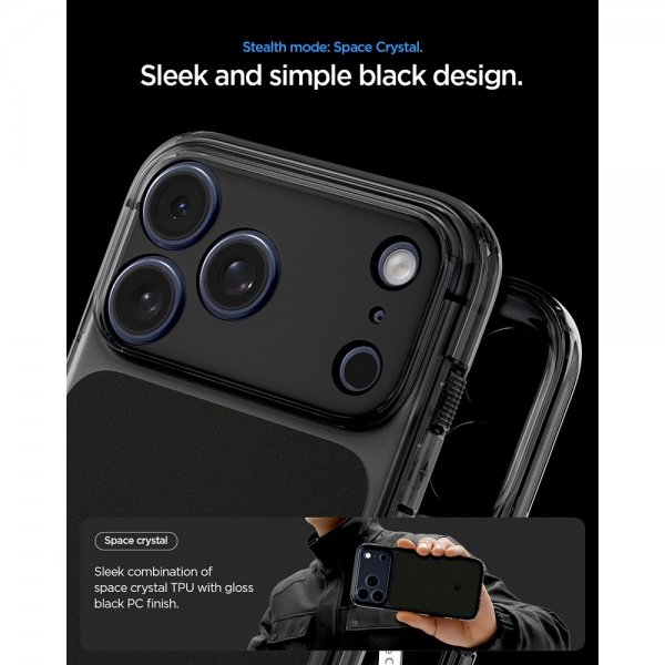 Spigen iPhone 17 Pro -suojakuori Ultra Hybrid T MagFit Matte Black