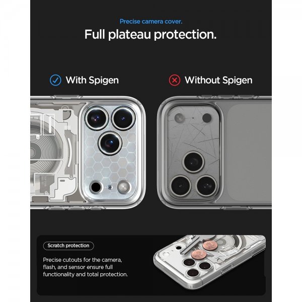 Spigen iPhone 17 Pro -suojakuori Ultra Hybrid Zero One MagFit Natural Titanium