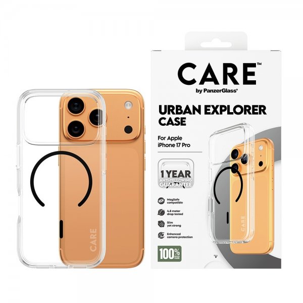 CARE by PanzerGlass iPhone 17 Pro -suojakuori Urban Explorer MagSafe musta