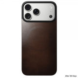 Nomad iPhone 17 Pro -puhelinkuori, MagSafe, nahka, Rustic Brown