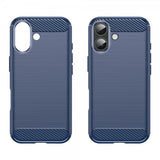 iPhone 17 kuori harjattua hiilikuitukuviota sininen