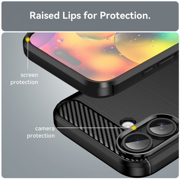 iPhone 17 Kuoret Harjattu Hiilikuitutekstuuri Musta