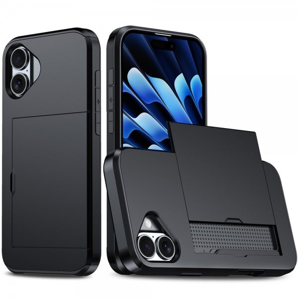 iPhone 17 kuoret Card Slide Musta