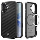 Spigen iPhone 17 -kuori Enzo Aramid T MagFit musta hopea