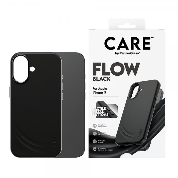 CARE by PanzerGlass iPhone 17 -kuori Flow MagSafe Musta