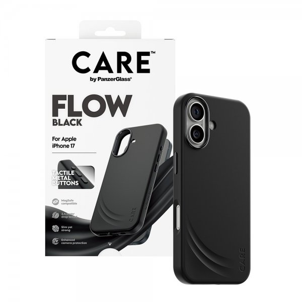 CARE by PanzerGlass iPhone 17 -kuori Flow MagSafe Musta