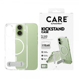 CARE by PanzerGlass iPhone 17 -kuori, tukijalka, MagSafe, läpinäkyvä