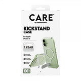 CARE by PanzerGlass iPhone 17 -kuori, tukijalka, MagSafe, läpinäkyvä
