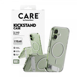 CARE by PanzerGlass iPhone 17 -kuori, tukijalka, MagSafe, läpinäkyvä