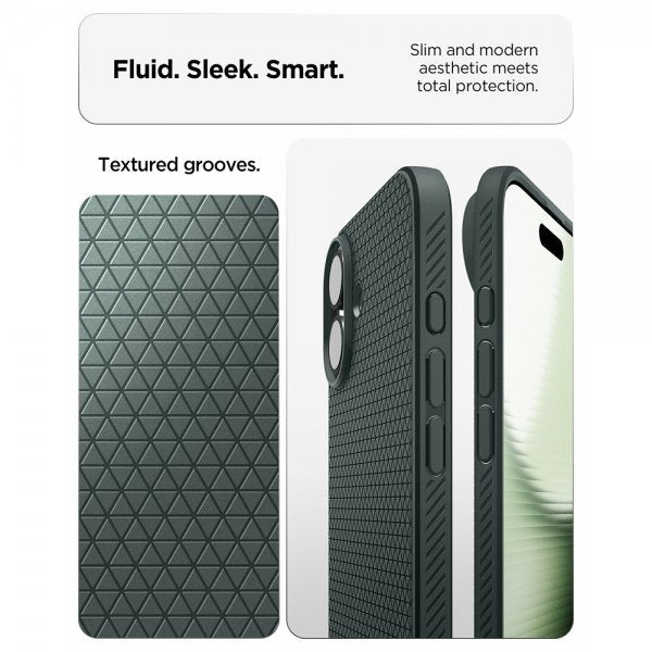 Spigen iPhone 17 -kuori Liquid Air Abyss Green