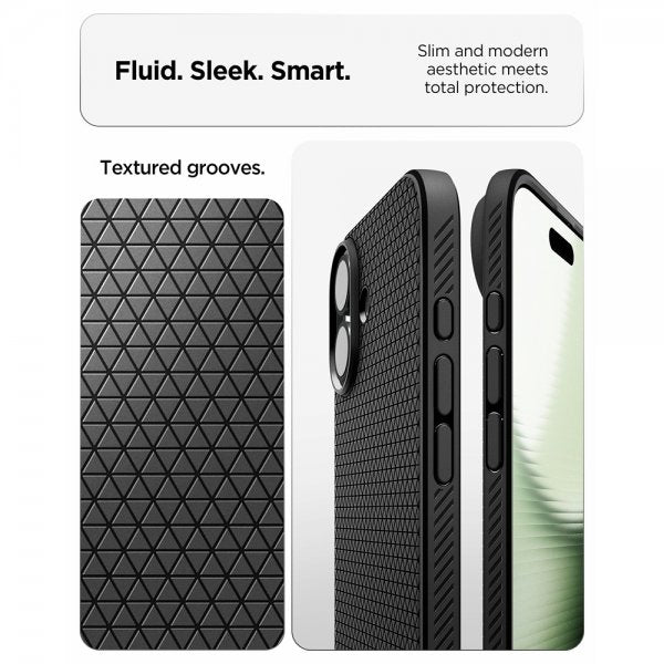 Spigen iPhone 17 -suojakuori Liquid Air Matte Black
