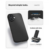 Spigen iPhone 17 -suojakuori Liquid Air Matte Black