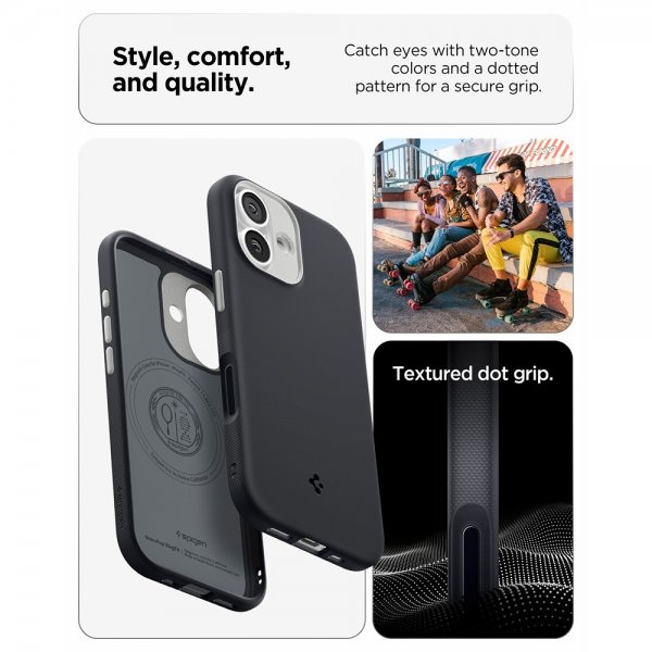 Spigen iPhone 17 -suojakuori Nano Pop MagFit Black Sesame