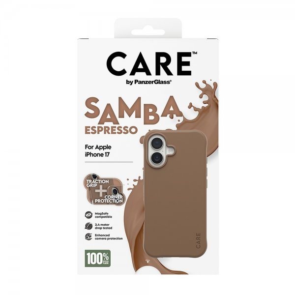 CARE by PanzerGlass iPhone 17 -kuori Samba MagSafe Espresso