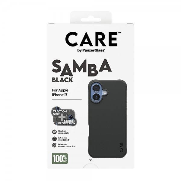 CARE by PanzerGlass iPhone 17 -kuori Samba MagSafe, musta