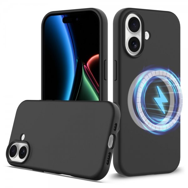 Nordic Covers iPhone 17 -silikonikuori Feather Series MagSafe Raven Black