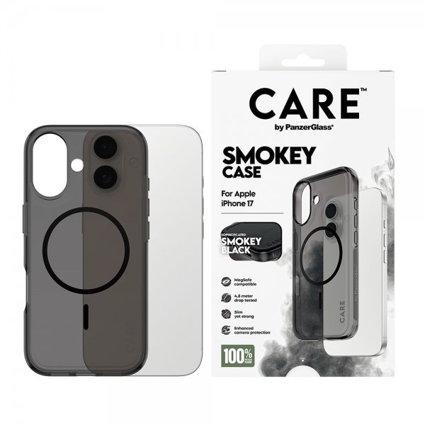 CARE by PanzerGlass iPhone 17 Suojakuori Smokey MagSafe Musta