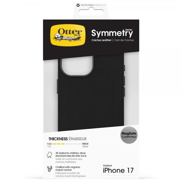 Otterbox iPhone 17 -suojakuori Symmetry Cactus Leather MagSafe Noir Ash