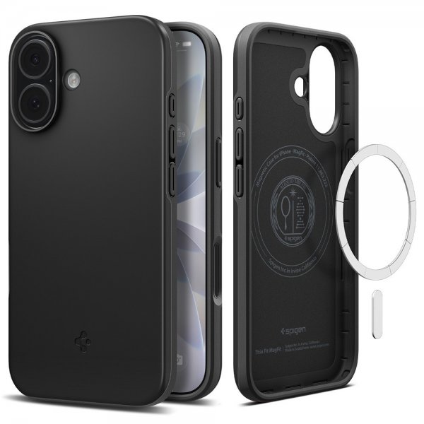 Spigen iPhone 17 -suojakuori Thin Fit MagFit, musta