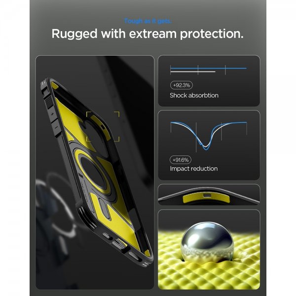 Spigen iPhone 17 -suojakuori Tough Armor T MagFit Gunmetal