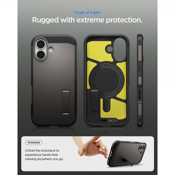Spigen iPhone 17 -suojakuori Tough Armor T MagFit Gunmetal