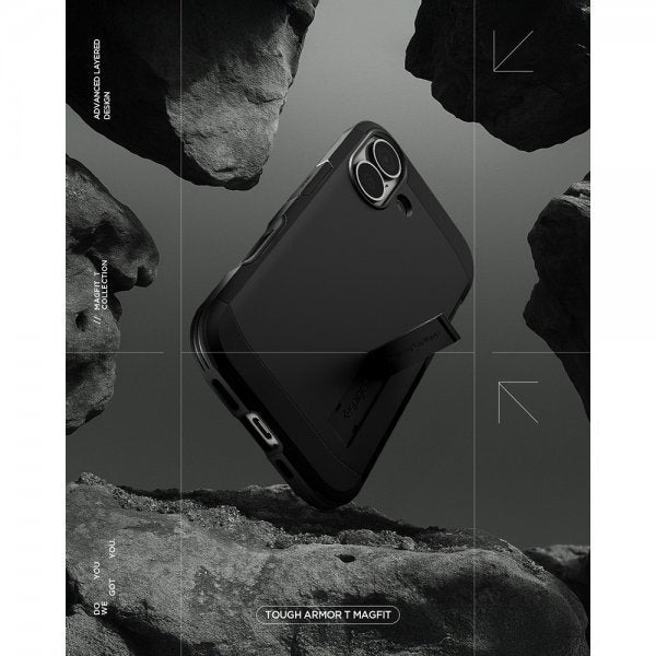 Spigen iPhone 17 -kuori Tough Armor T MagFit Musta