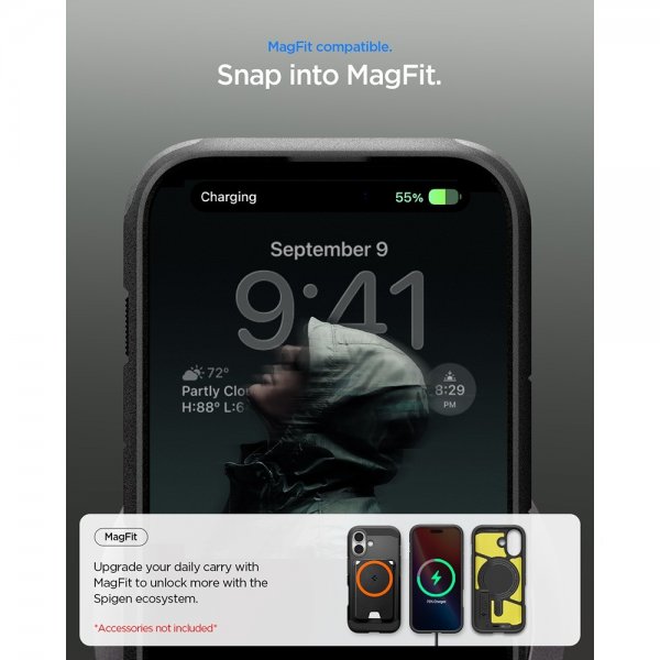 Spigen iPhone 17 -kuori Tough Armor T MagFit Musta