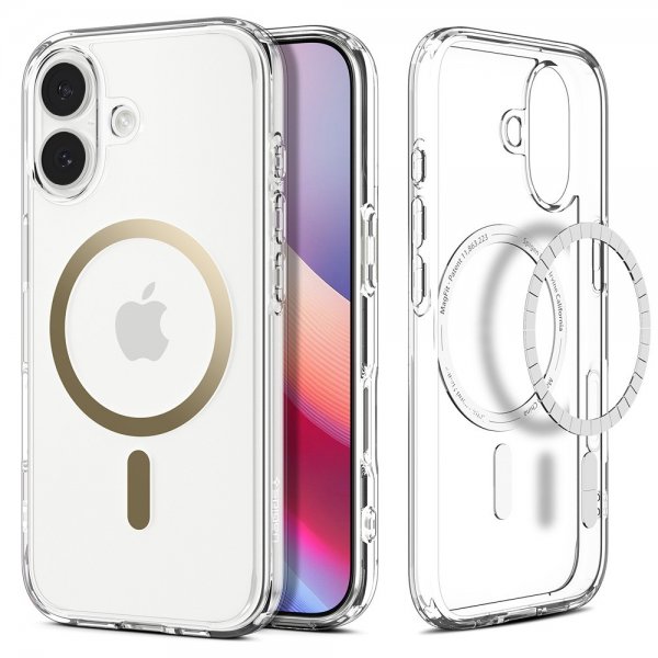 Spigen iPhone 17 -suojakuori Ultra Hybrid MagFit Clear Gold