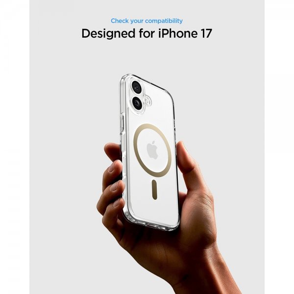 Spigen iPhone 17 -suojakuori Ultra Hybrid MagFit Clear Gold