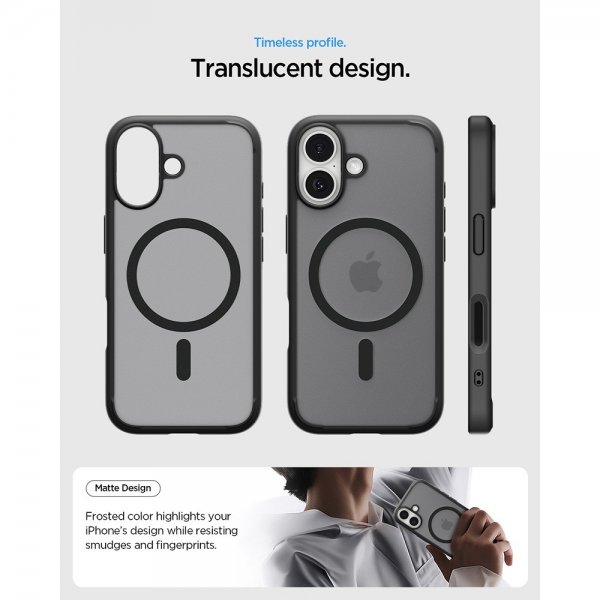 Spigen iPhone 17 -suojakuori Ultra Hybrid MagFit Frost Black