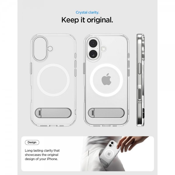Spigen iPhone 17 -suojakuori Ultra Hybrid S MagFit Clear White