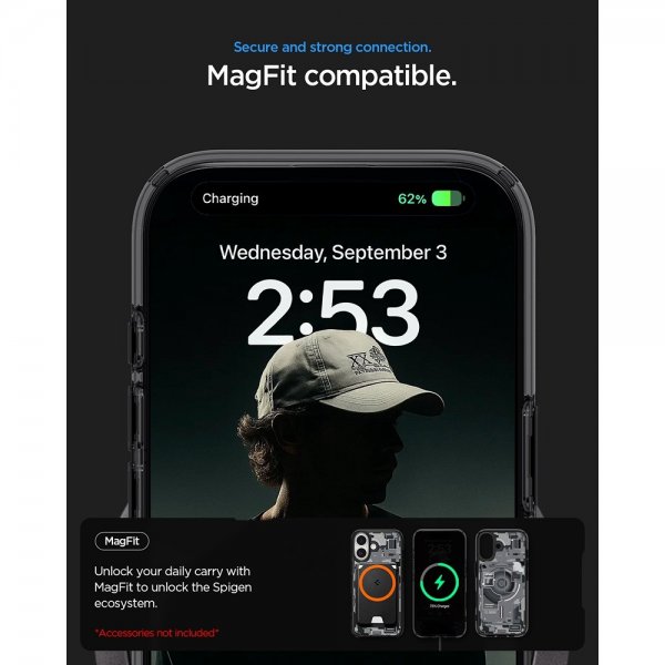 Spigen iPhone 17 -suojakuori, Ultra Hybrid Zero One MagFit, musta