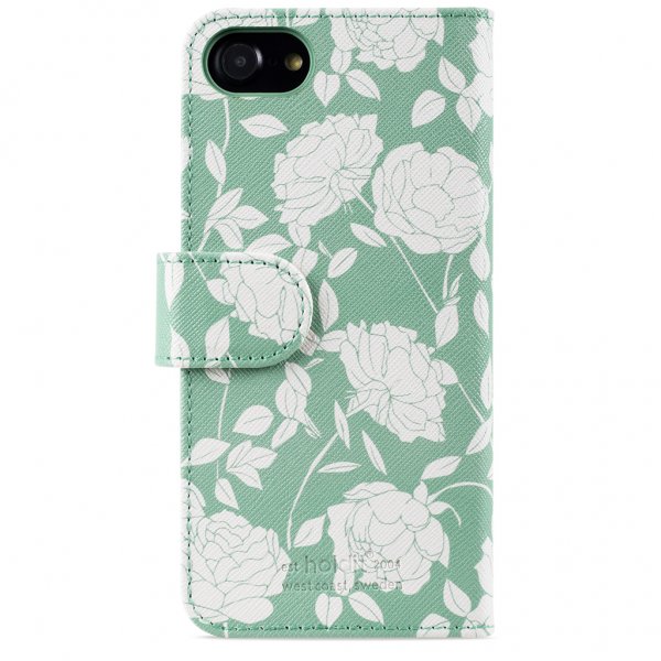 holdit iPhone 6/6S/7/8/SE suojakuori lompakkokotelo Green Flowers