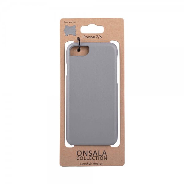 Onsala iPhone 6/6S/7/8/SE Kuori Aito Nahka Harmaa