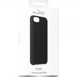 Puro iPhone 6/6S/7/8/SE Icon -suojakuori, musta