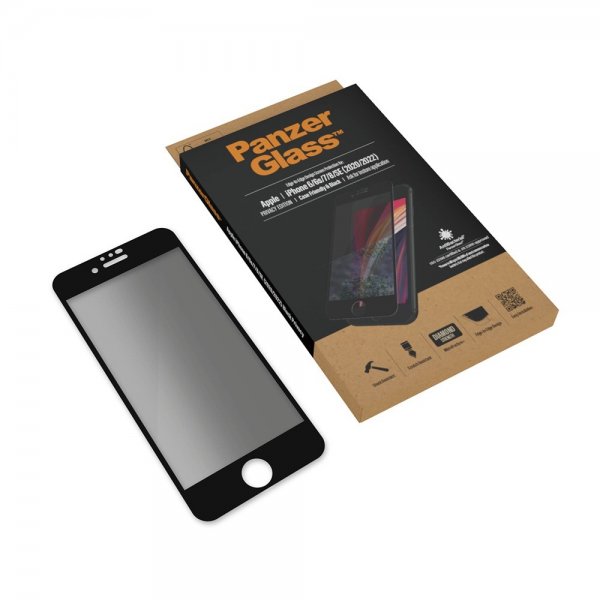 PanzerGlass iPhone 6/6S/7/8/SE Näytönsuoja reunasta reunaan suojakuoriystävällinen yksityisyys