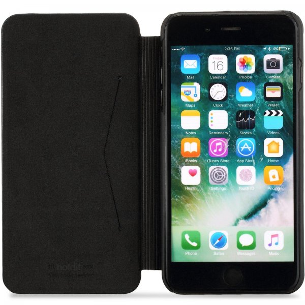holdit iPhone 6/6S Plus/iPhone 7 Plus/iPhone 8 Plus -suojakotelo SlimFlip Wallet Musta