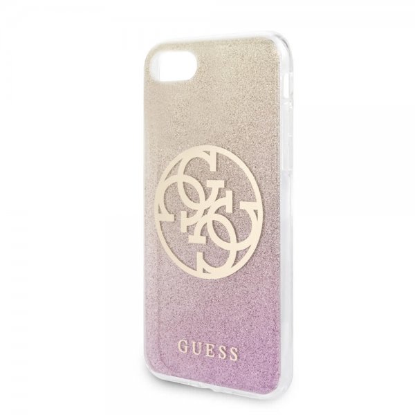 Guess iPhone 7/8/SE Kuori Glitter Circle Ruusukulta